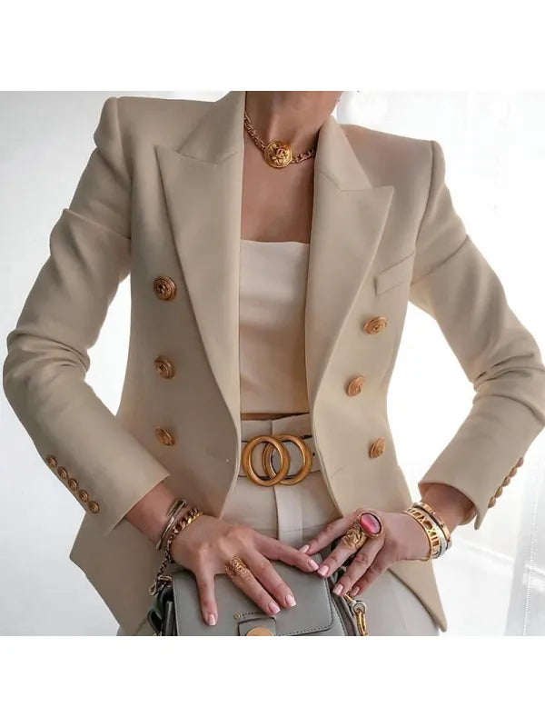 Stylish Blazer with Button Accents