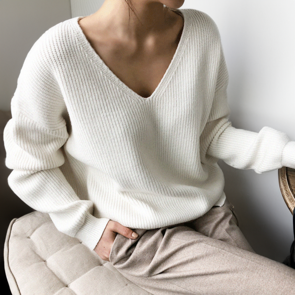 Warm V-Neck Knit Pullover