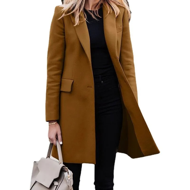 Elegant Women's Trench Coat Featuring Trendy Knot Accent