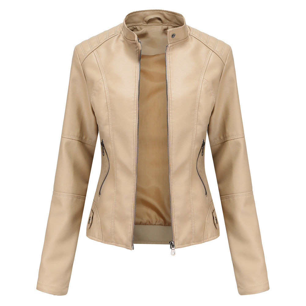 Collarless Biker Jacket