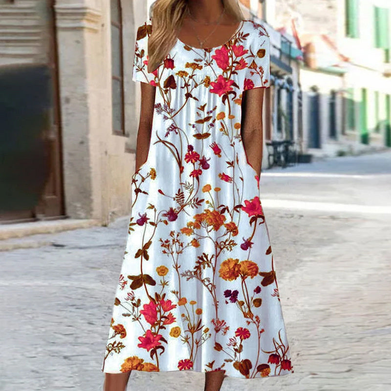 Stylish Floral Dress with Tummy Control Feature