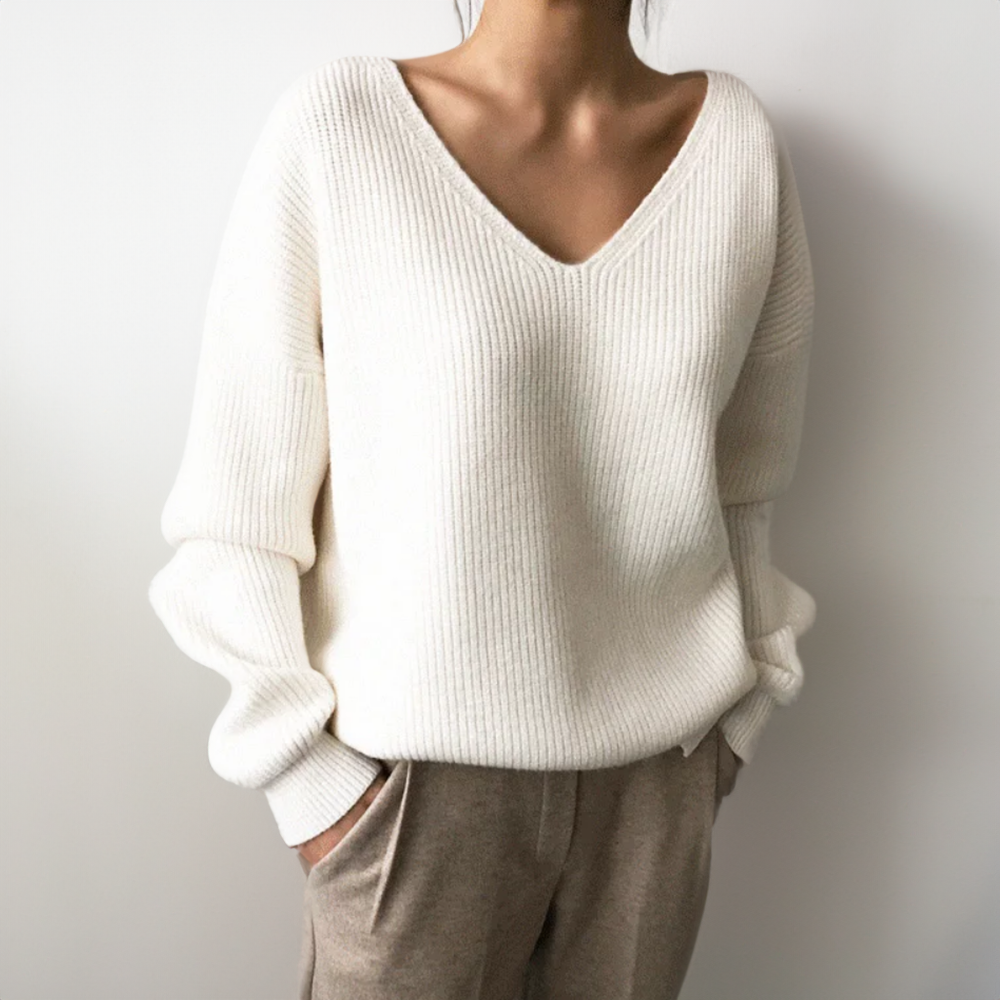 Warm V-Neck Knit Pullover