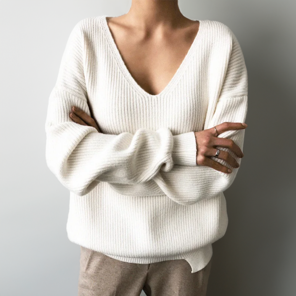 Warm V-Neck Knit Pullover