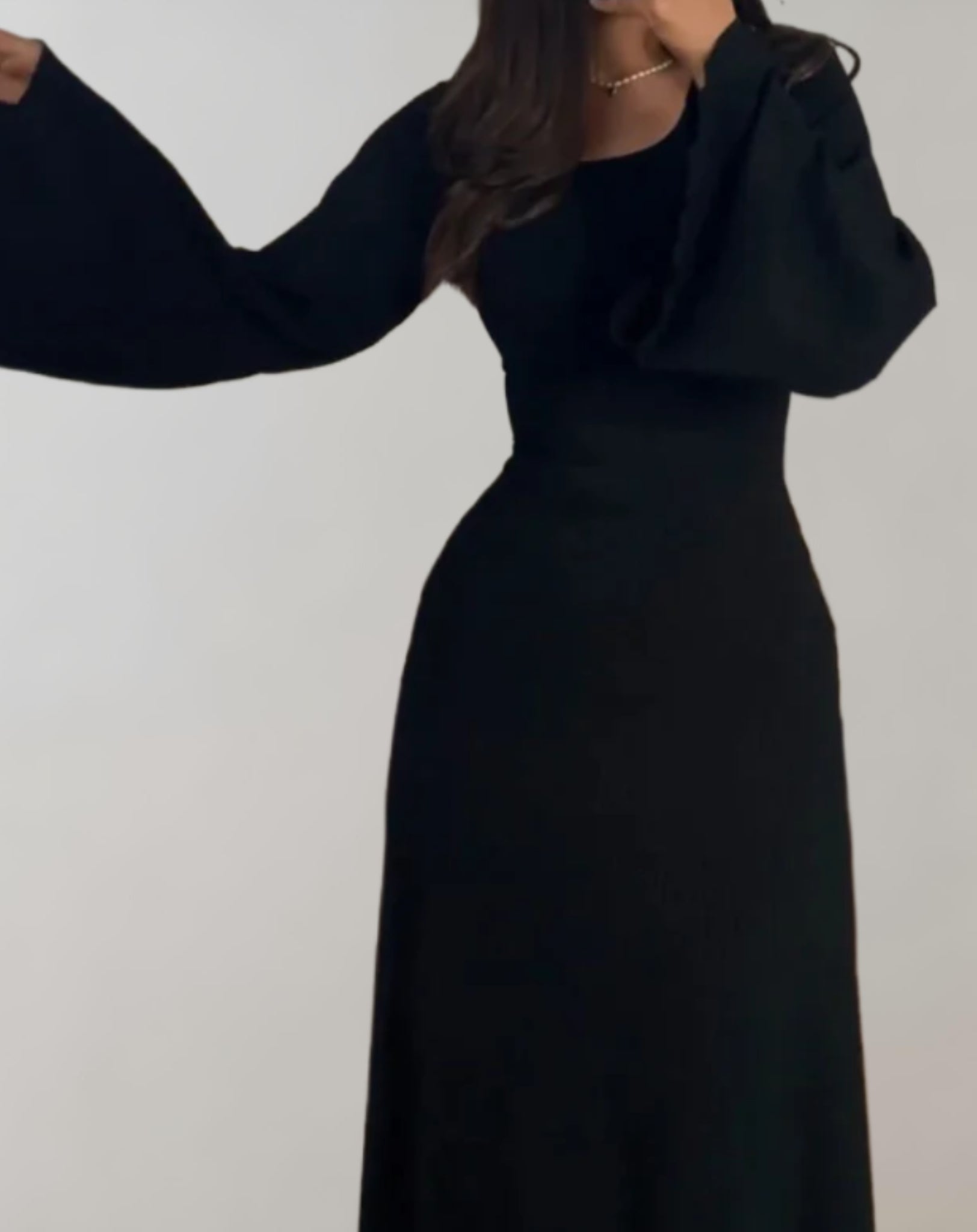 Women's Noemie Long Sleeve Bodycon Dress with Round Neckline