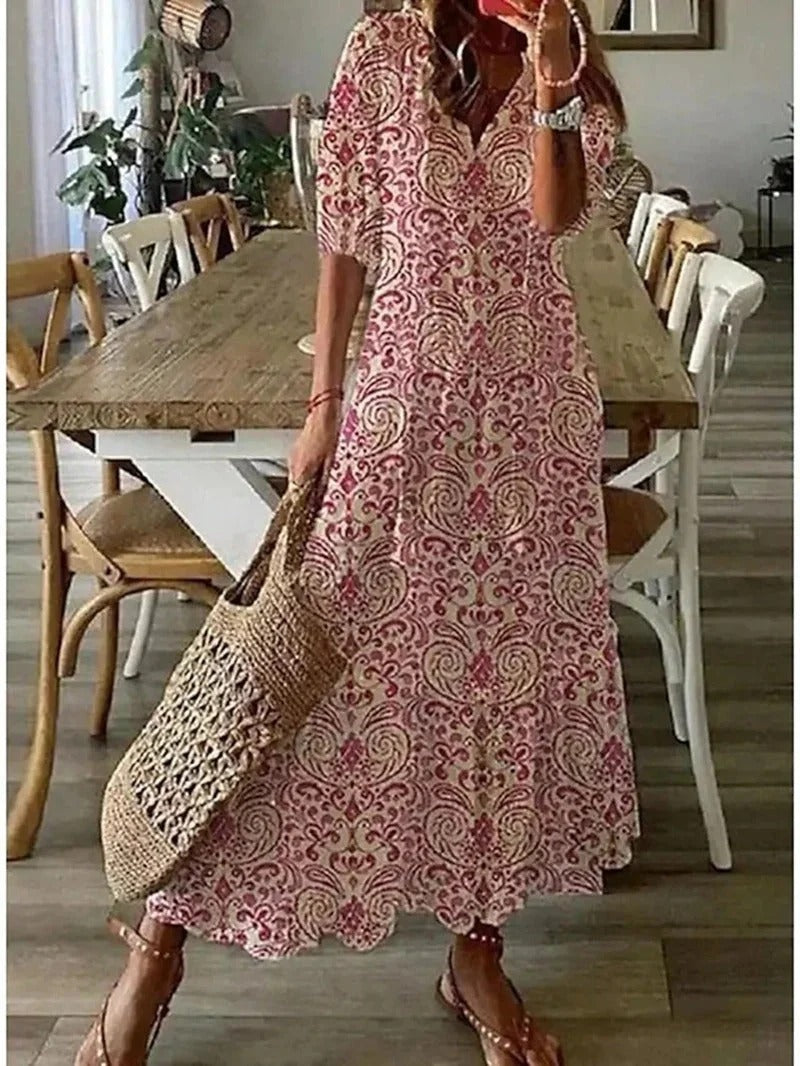 Boho-Chic Natural Fabric Dress